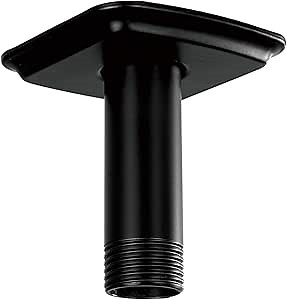 SKOWLL Straight Shower Arm 3 Inch Shower Arm with Flange, Rain Ceiling Shower Head Extension Pipe Replacement, High Pressure & Hard Water Compatible, Matte Black - Amazon.com
