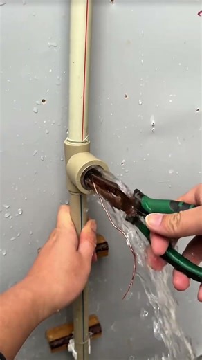 Installing a water tap by widening the pipe with tools to ensure proper flow and tight fit securely
