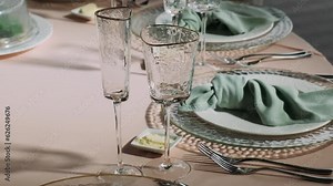 glasses and plates on a reserved table