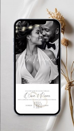 Invitation de Mariage Numérique avec RSVP – Modèle Canva Faire-Part Digital Mariage 2026