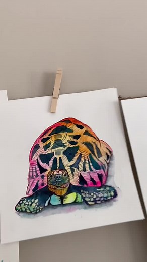 Artistic Painting of Turtles at Atlanta Zoo by Autism Mom Andrea Nelson