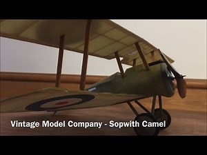 Vintage Model Company Completed Sopwith Camel, Famous British Fighter - Balsa Wood Model