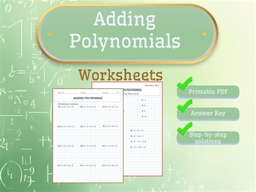 Adding Polynomials Worksheet | Algebra Practice | Combining Like Terms | Middle School Math | 6th 7th 8th Grade | Printable PDF - Etsy