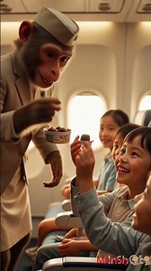 monkey in flight ✈️✈️✈️ am #aivideo #vairalshort #facts monky