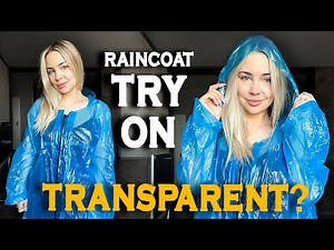 [4K USA] Blue Raincoat Aesthetic 💧 Minimalist Try-On with Black Dress Reveal