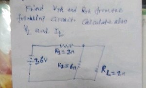 Find V_{th} and R_{th} from the following circuit. Calculate al... | Filo