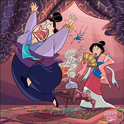 Happy Color Speedpaint: Mulan (1998) Matchmaker scene #disneyprincess #mulandisney #shorts