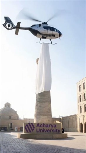 AI-Powered Creative Visual of Acharya University 🚁 | Innovation & Technology Showcase