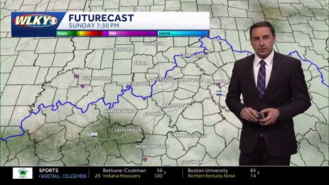 Drizzle tonight then cold and breezy Sunday