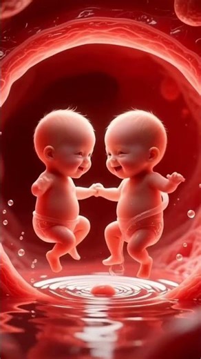 3D Animation of Twin Babies Swimming in the Womb | A Magical View #pregnancy #cute #shorts