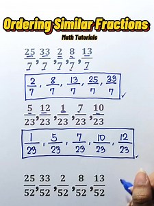 51K views · 836 reactions | Ordering Similar Fractions from least to greatest ‼️‼️‼️ #Math #mathteachergon #akositeachergon #mathmadeeasy #Mathhack #MathTutor #MathTutorials #Fractions #fractionhacks #similarfractions | Math Tutorials | Facebook
