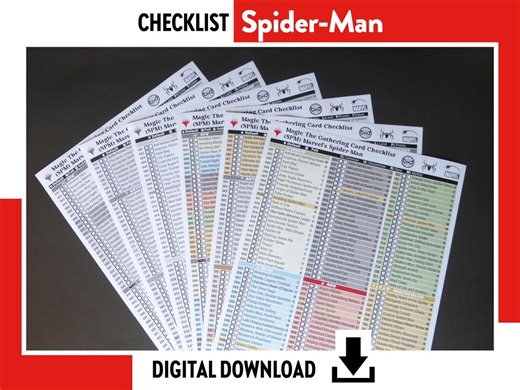 CARD CHECKLIST Marvel's Spider-man - Mtg Magic the Gathering Card List Binder Organizer - Etsy
