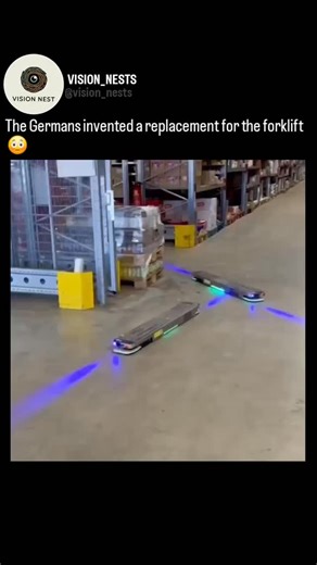 Vision nest on Instagram: "The video features the Filics Unit, a cutting-edge autonomous mobile robot developed by the German startup Filics to modernize warehouse logistics. Unlike traditional forklifts or pallet jacks, the system consists of two independent, synchronized "skids" that drive directly into the openings of a Euro-pallet. This innovative double-runner design allows for omnidirectional movement, meaning the robots can pivot on the spot and move in any direction with a zero-turn radi