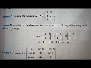 EX 4.1 EXAMPLE 1 TO 5 SOLUTIONS OF DETERMINANTS NCERT CHAPTER 4 FOR CLASS 12 TH