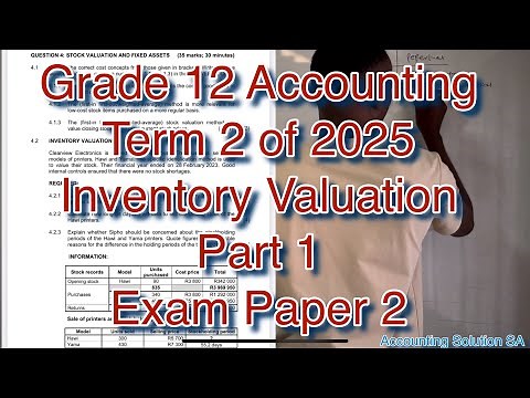 Grade 12 Accounting Term 2 | Inventory Valuation - paper 2 | FIFO | Weighted | Specific 2025