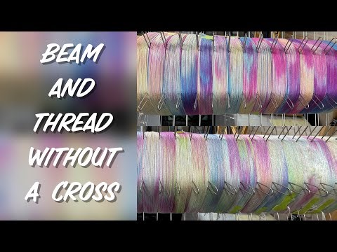 Dressing my loom without a cross, weaving and finishing up the Iridescent Rainbow warp