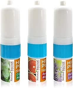 Natural Solution Himalayan Pink Salt Nasal Inhaler Aromatherapy with Natural Essential Oils, Cleans The Respiratory System, Relief Breathing Congestion, -3 Pack