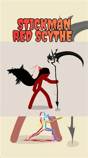 Stickman Red Warrior Dojo with SCYTHE! 😱 #shorts #rhg #stickman