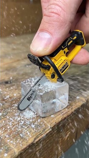 Tiny Chainsaw vs Ice Cube 😱❄️ | Satisfying Mini Cutting! #tools