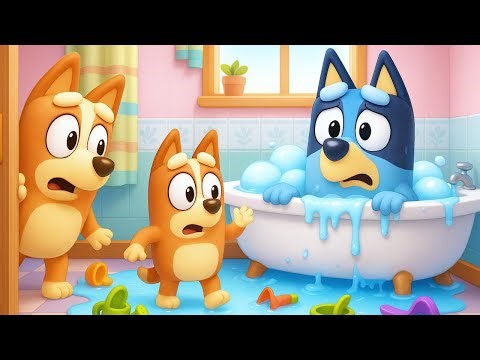 Bluey & Bingo Flooded the Bathroom! 🛁💦 Bubble Bath Chaos! | Bluey Funny Animation