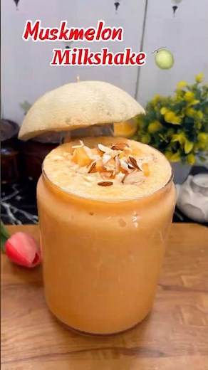 Refreshing Muskmelon Milkshake 🥤🍈 | Easy Summer Drink Recipe 😍 #muskmelonmilkshake