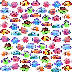36pcs Plastic Tropical Mini Fish Toy Set for Children's Party Supplies and Decoration