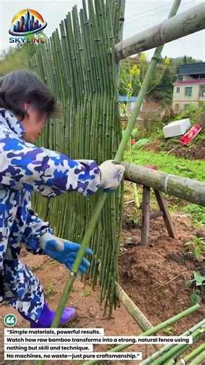 Satisfying Bamboo Fence Installation – Simple Tools, Strong Results 🌿🔨