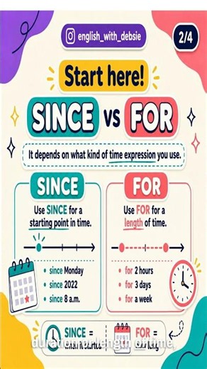 What is the correct way to use “since” and “for” when talking about time?