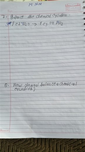 Balance the chemical equation: 3Fe + 4H_2O \rightarrow Fe_3O_4 ... | Filo