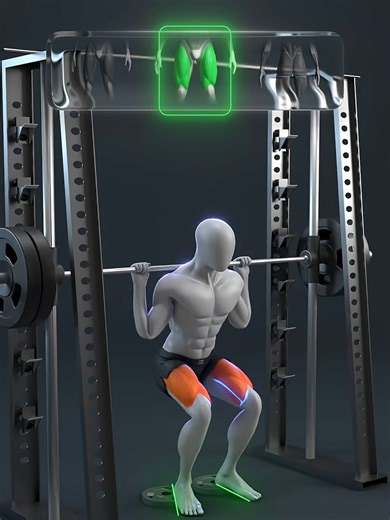 Smith Squat Hack Better squats. Safer knees 🦵 #SmithMachine #SquatTips #LegDay #GymHacks