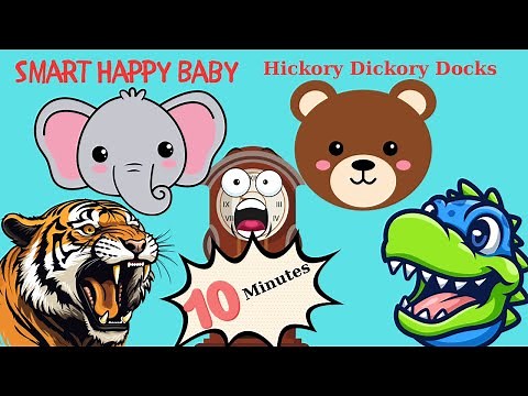 Smart Happy Baby | Ten Minutes Hickory Dickory Dock | 5 Different Hickory Dickory Dock | Kids Song