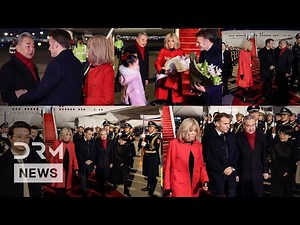 FULL ARRIVAL & GRAND WELCOME: China's Wang Yi Welcomes French Macron & First Lady in Beijing | AC1E
