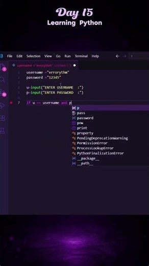 Day 15 🔥 Learning Python #coding #python #pythonprogramming #shortvideo #programming #viral