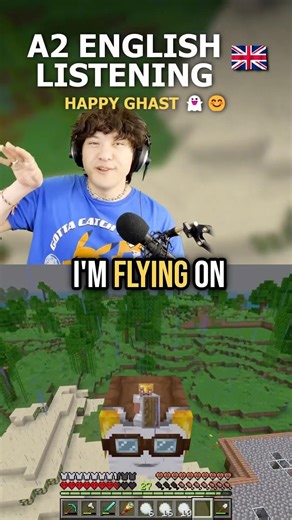 English for Beginners 🐣 Happy Ghast!!! (Minecraft Hardcore)