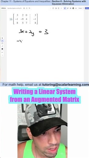 Writing a Linear System from an Augmented Matrix #gaussian #maths #education