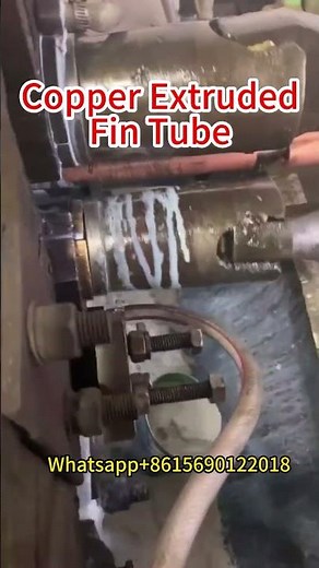 Copper extruded fin tube for heat exchanger#factory #fintube #finnedtube #heattransfer #heatexchange