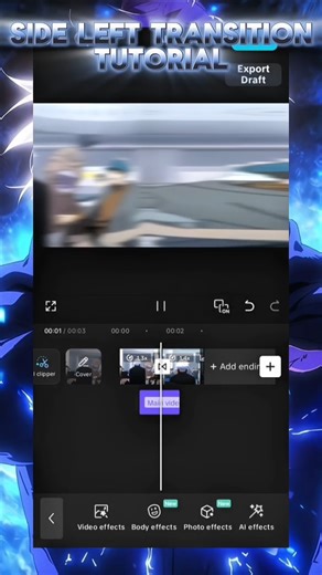 Side Left Transition Tutorial 🔥 #shortsfeed #edit