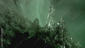 The polar arctic Northern Glacier ice cave in Norway Svalbard in Longyearbyen. Stock Video