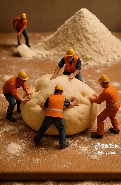 新入社員の巨大ハンバーガー作り挑戦！