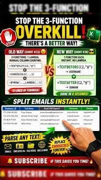 Excel Hack: TEXTBEFORE vs TEXTSPLIT #excel #shorts