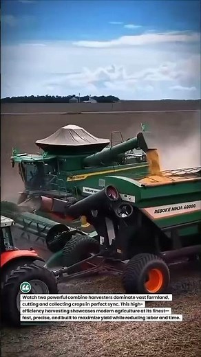 High-Speed Grain Harvesting in Action #Farming #AgriTech #Harvest