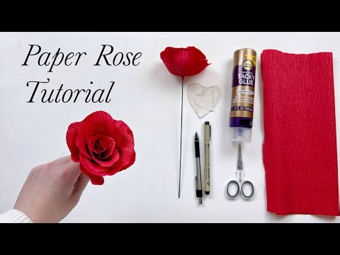 Beginner Friendly Crepe Paper Rose Tutorial - Basic Paper Flower Tips (bonus paper cutting ASMR!)