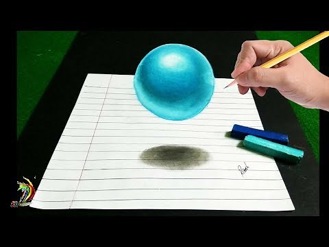 How To Draw Floating Sphere - 3D Trick Art on Paper - 3d Drawing Easy