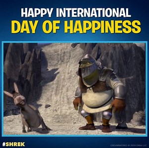 Laugh it up with your best fuzzy friend - it’s International Day of Happiness! #Shrek | Shrek