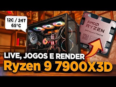 Ryzen 9 7900X3D no Mundo Real! Teste Live Stream, Jogos, Render e Conversão (24 Threads em Ação)