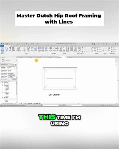 Mastering Dutch hip roofs: A step-by-step guide using the rule by footprint method. See how to define slopes and create complex roof structures effortlessly. #RoofDesign #Architecture #ConstructionTips #CAD #Building