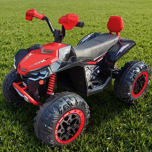 24V 2 Seater 4WD Ride on Toys ATV for Kids 4*200W 4-Wheeler Quad w/ MP3 LED Lights Music, Red