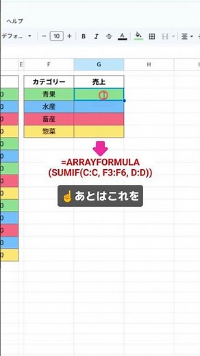 カテゴリー別の売上を一瞬で表示するシートの作り方 #スプレッドシート #スプシ #Excel初心者 #仕事効率化