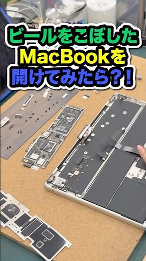 What happens when you open up a MacBook after spilling beer on it?!