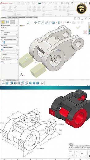 FROM 2D DRAWING TO MECHANICAL YOKE IN SOLIDWORKS ⚙️